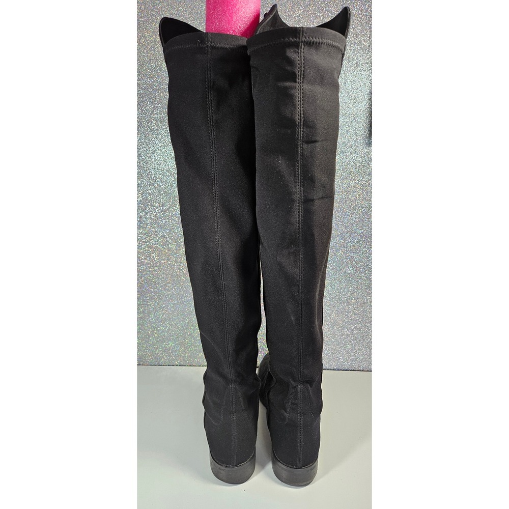 Stuart Weitzman 5050 Black Suede Over The Knee Boots Womens 7 M Dust Bag Box OTK - Picture 4 of 12